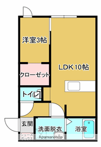 BELL CIEL(1LDK/1階)の間取り写真