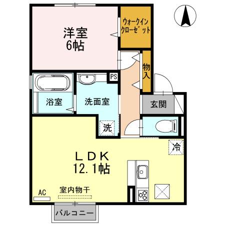 メゾン・ド・ルシオ(1LDK/1階)の間取り写真