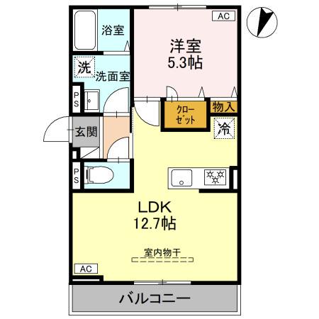エテルノ ドス(1LDK/2階)の間取り写真