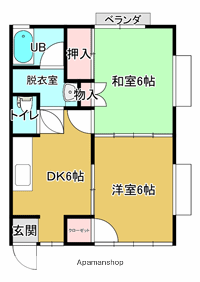 コーポコンフォール(2DK/1階)の間取り写真