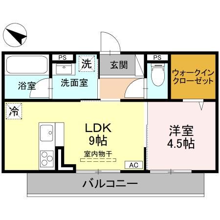 D-ROOM弓町II(1LDK/3階)の間取り写真