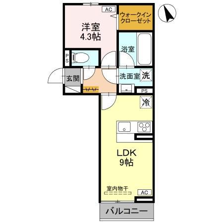 プレミアステイツH(1LDK/2階)の間取り写真