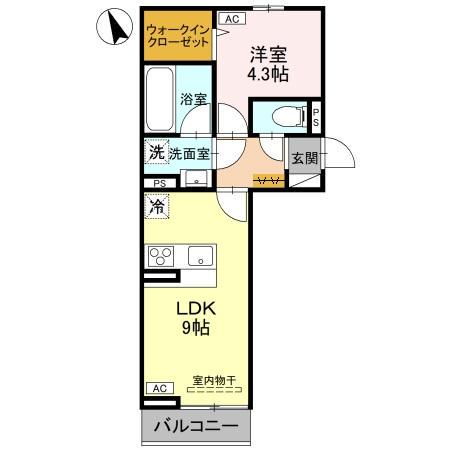 プレミアステイツH(1LDK/2階)の間取り写真