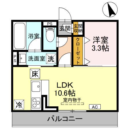 プレミアステイツH(1LDK/1階)の間取り写真