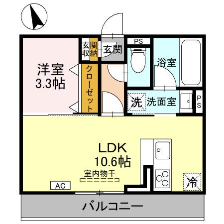 プレミアステイツH(1LDK/2階)の間取り写真