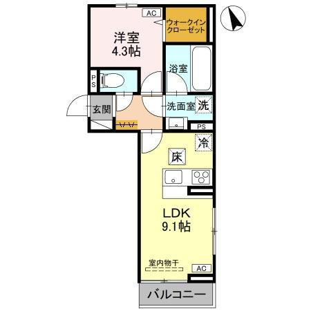 プレミアステイツH(1LDK/1階)の間取り写真