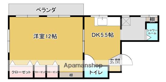 メゾン エーワン(1DK/2階)の間取り写真