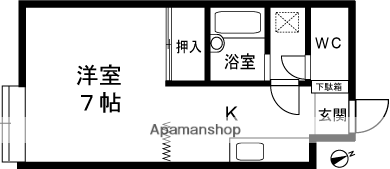 ハイツタカヨシ1(1K/1階)の間取り写真