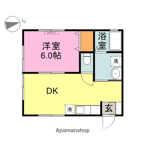 サンエミナントⅡ(1DK/1階)の間取り写真