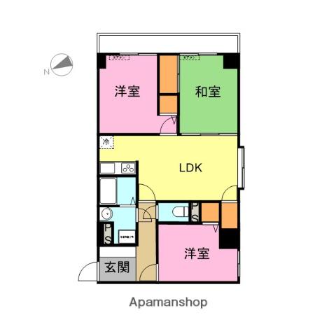リバーヴュー長岡(3LDK/3階)の間取り写真