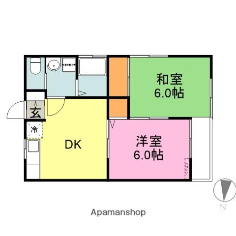 ききょうコープウエスト(2DK/2階)の間取り写真