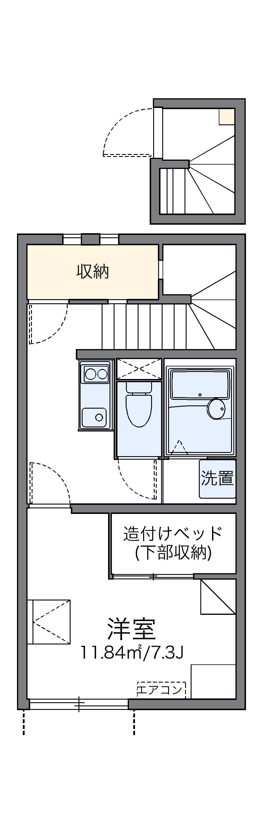 レオネクスト三ノ輪(1K/2階)の間取り写真