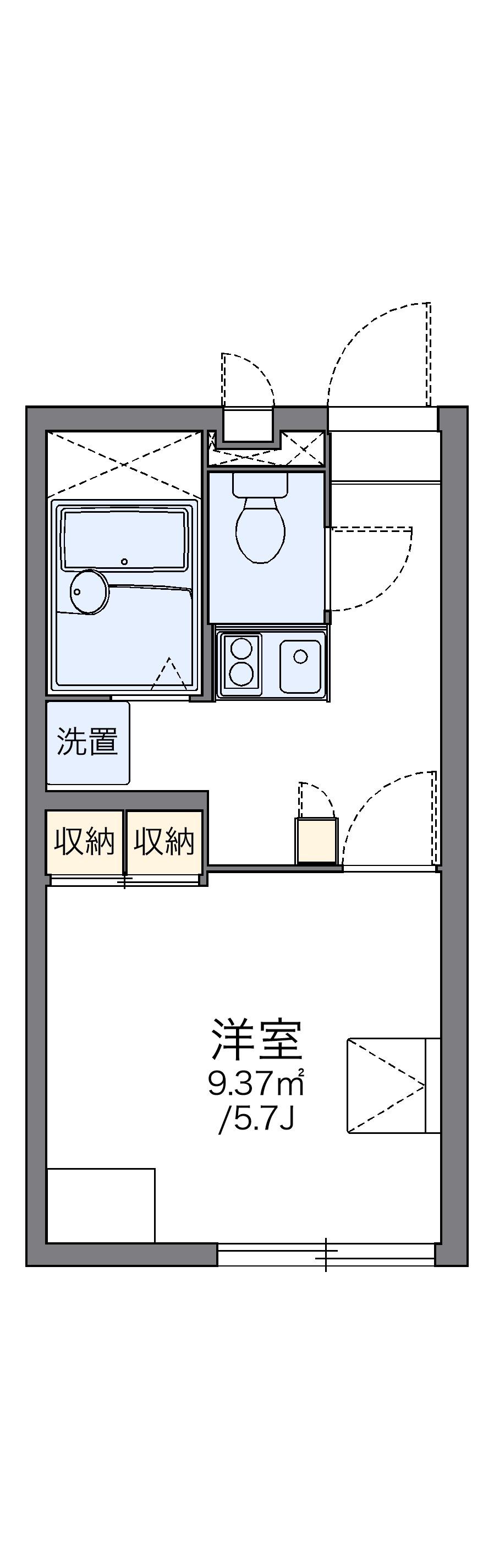 レオパレス悠(1K/1階)の間取り写真