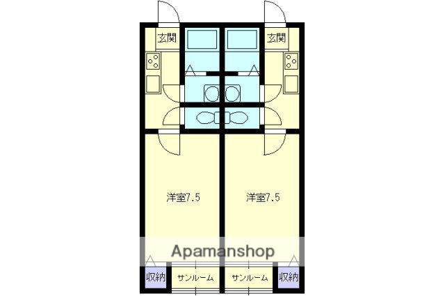 ハウス龍B(1K/2階)の間取り写真