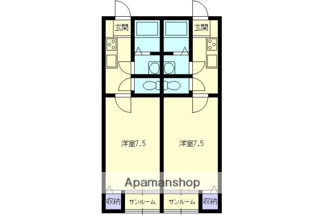 ハウス龍C(1K/1階)の間取り写真