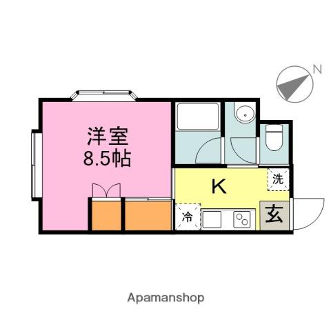 クレディーⅠ(1K/1階)の間取り写真