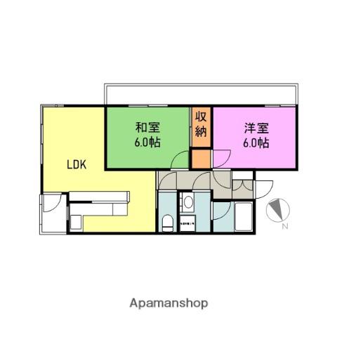 リバティープラザ長町(2LDK/5階)の間取り写真