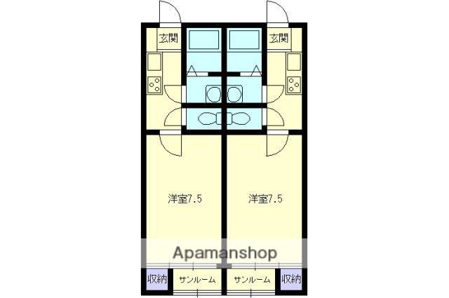 朗ハウスC(1K/1階)の間取り写真