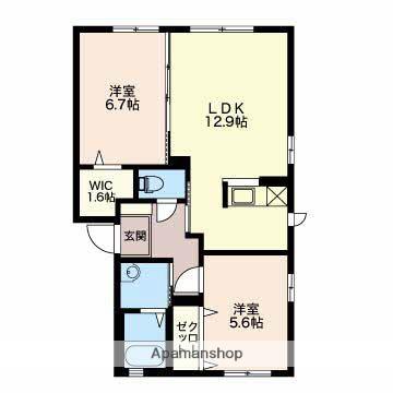 カーサリオ(2LDK/1階)の間取り写真