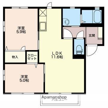 ルミエール暁(2LDK/2階)の間取り写真