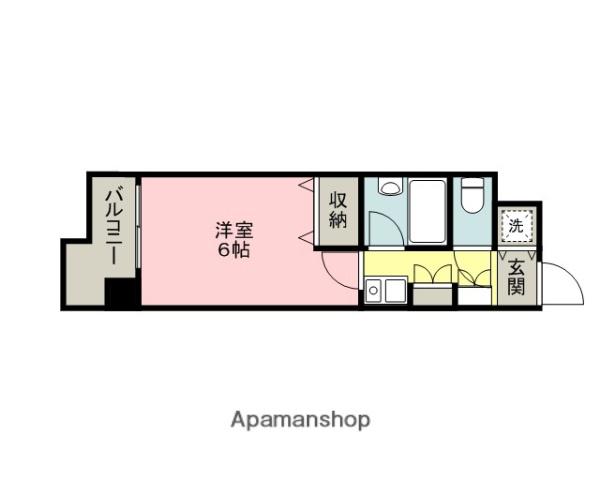 日興パレス長岡(1K/6階)の間取り写真