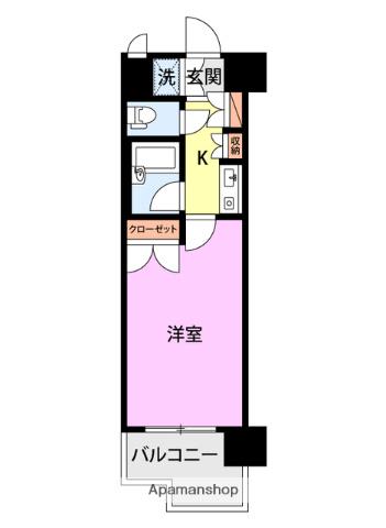 日興パレス長岡(1K/9階)の間取り写真