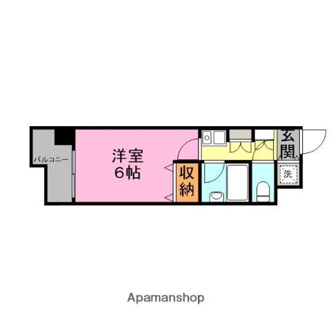 日興パレス長岡(1K/5階)の間取り写真