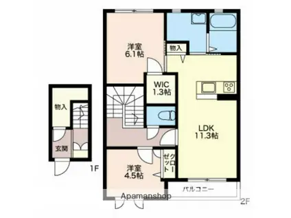 ステラ要町(2LDK/2階)の間取り写真