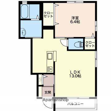 ブライト友愛D(1LDK/1階)の間取り写真