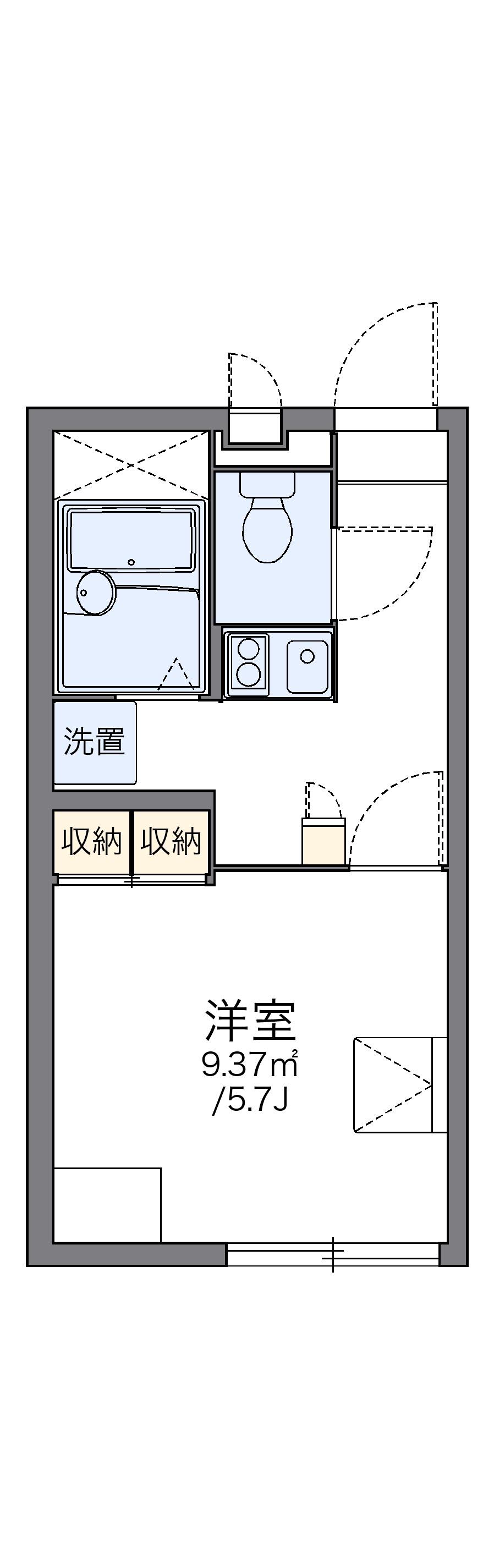 レオパレス干場(1K/2階)の間取り写真