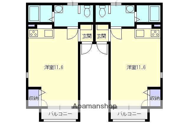 ランドマーク下々条A(ワンルーム/1階)の間取り写真