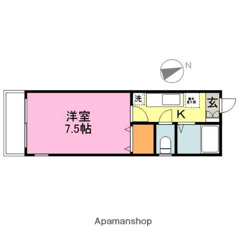 アリハイム表町(1K/1階)の間取り写真