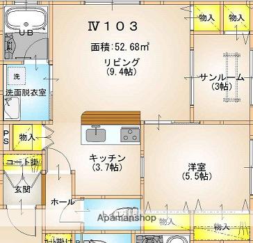 ウインドソングⅣ(1LDK/1階)の間取り写真