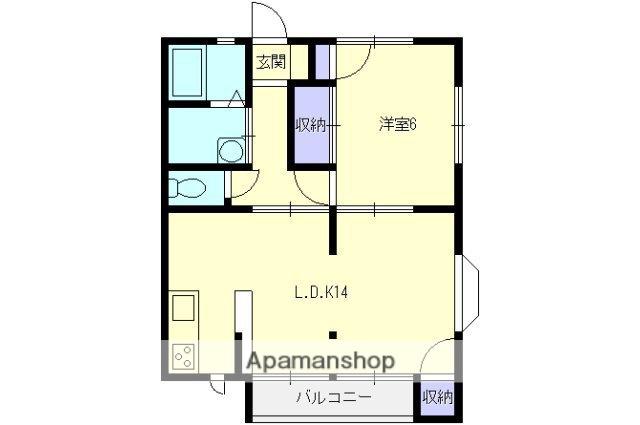 シャスタ中之島A(1LDK/2階)の間取り写真