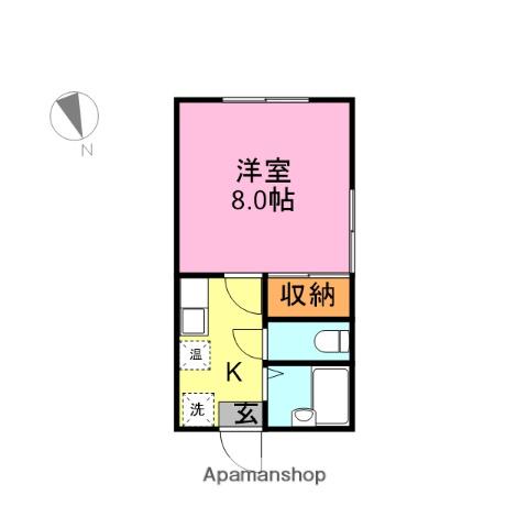 フジノキハイツ(1K/1階)の間取り写真