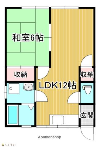 エクセレントおおくら(1LDK/2階)の間取り写真