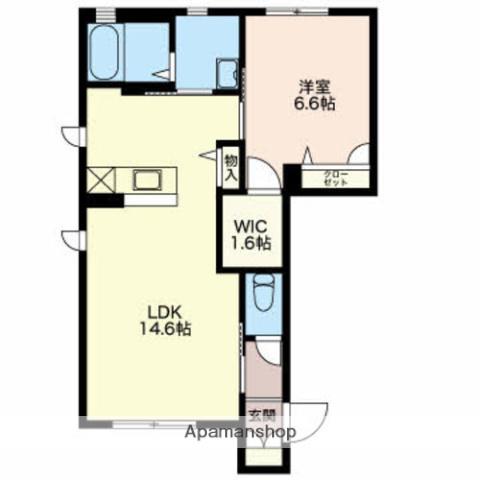 ショコラ コート(1LDK/1階)の間取り写真