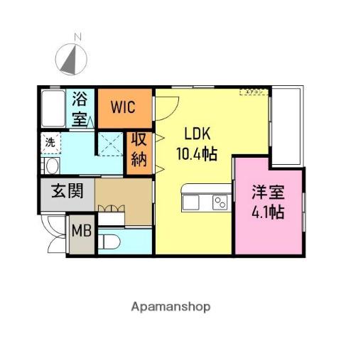 南町フラッツ(1LDK/4階)の間取り写真