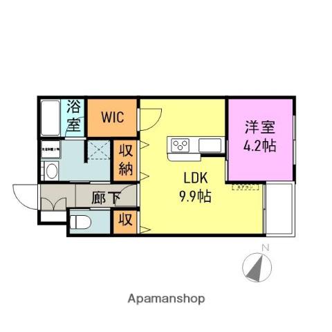 南町フラッツ(1LDK/2階)の間取り写真