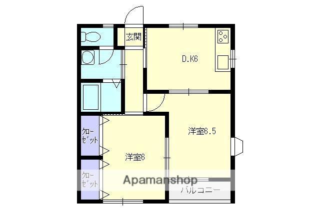 エーデルハイムA(2DK/1階)の間取り写真