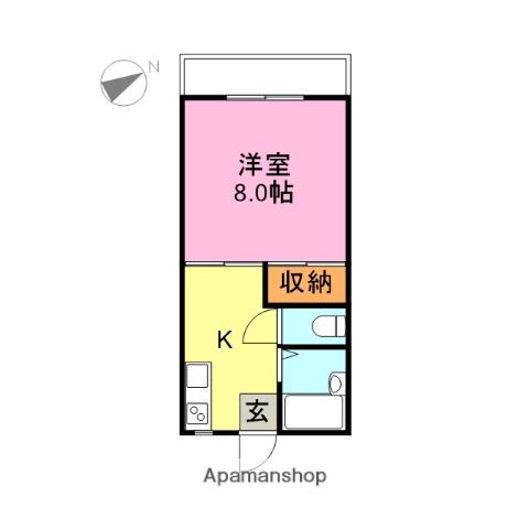 マイルド大山(1K/2階)の間取り写真