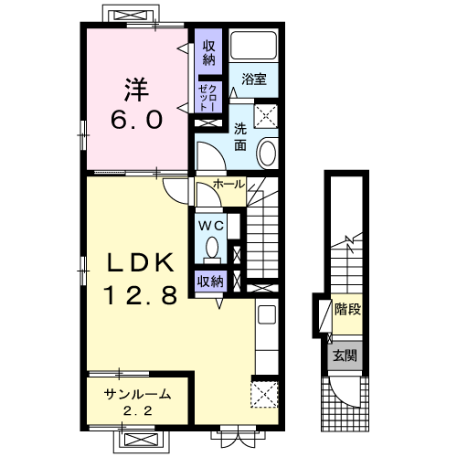 パルタージュ(1LDK/2階)の間取り写真