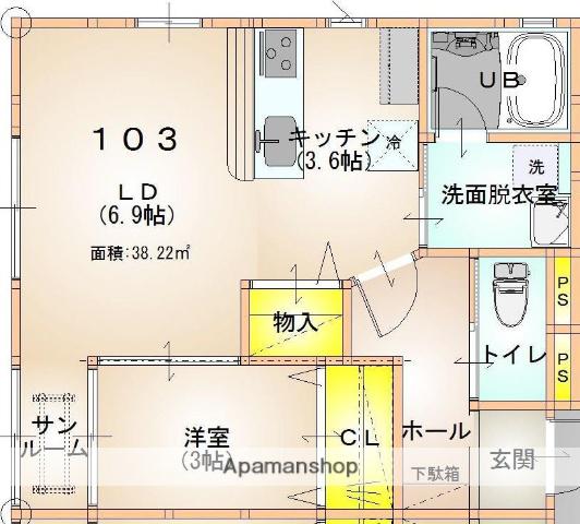 ウインドソングⅡ(1LDK/1階)の間取り写真