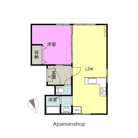 旭マンション(1LDK/2階)の間取り写真
