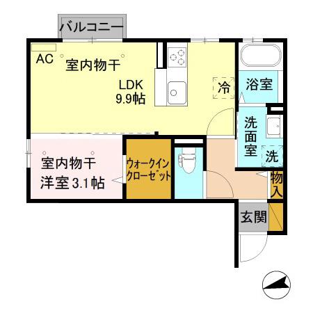 コージィーコート-K(1LDK/2階)の間取り写真
