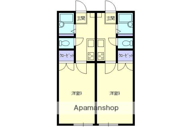 ロビンルースト1(1K/2階)の間取り写真