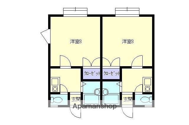 セイントヒルズ(1K/2階)の間取り写真