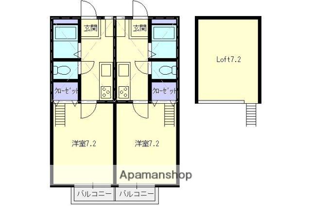 ハイム四季(1K/2階)の間取り写真