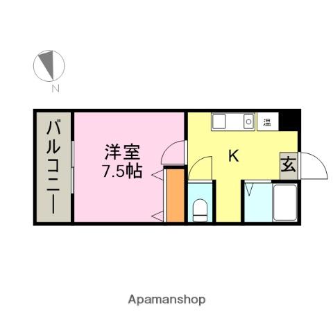 グレイス中島(1K/3階)の間取り写真