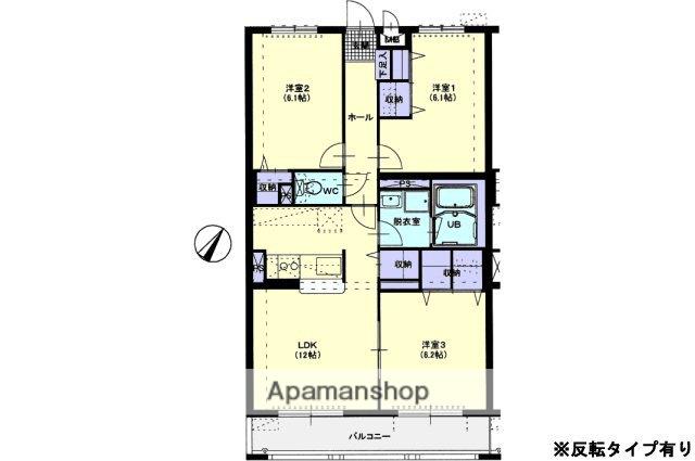 スカイワン(3LDK/2階)の間取り写真